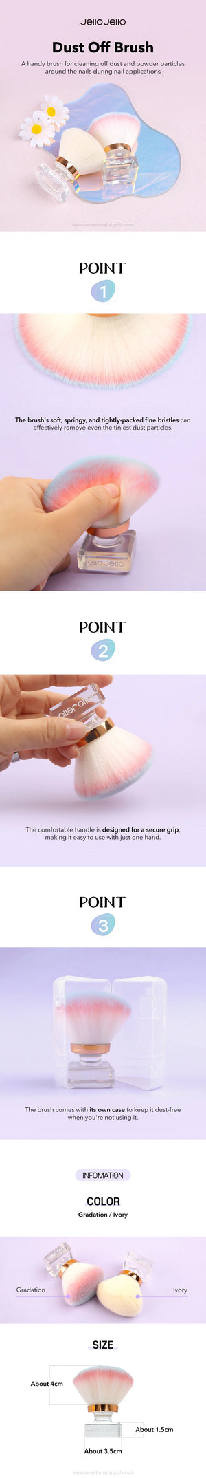 JELLO JELLO Dust off Brush - Ivory