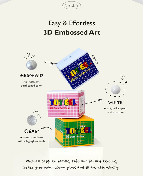 VALLA Toy Gel 3D White – Soft Milky Embossing Gel
