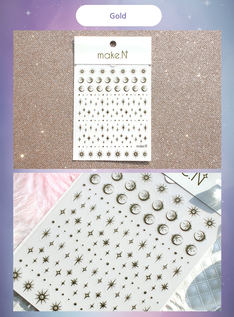 MAKE.N - Metal Universe Stickers Sun & Moon Gold - 05-3